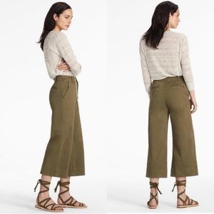 Lucky brand stonewash green wide leg crop pants women's 10